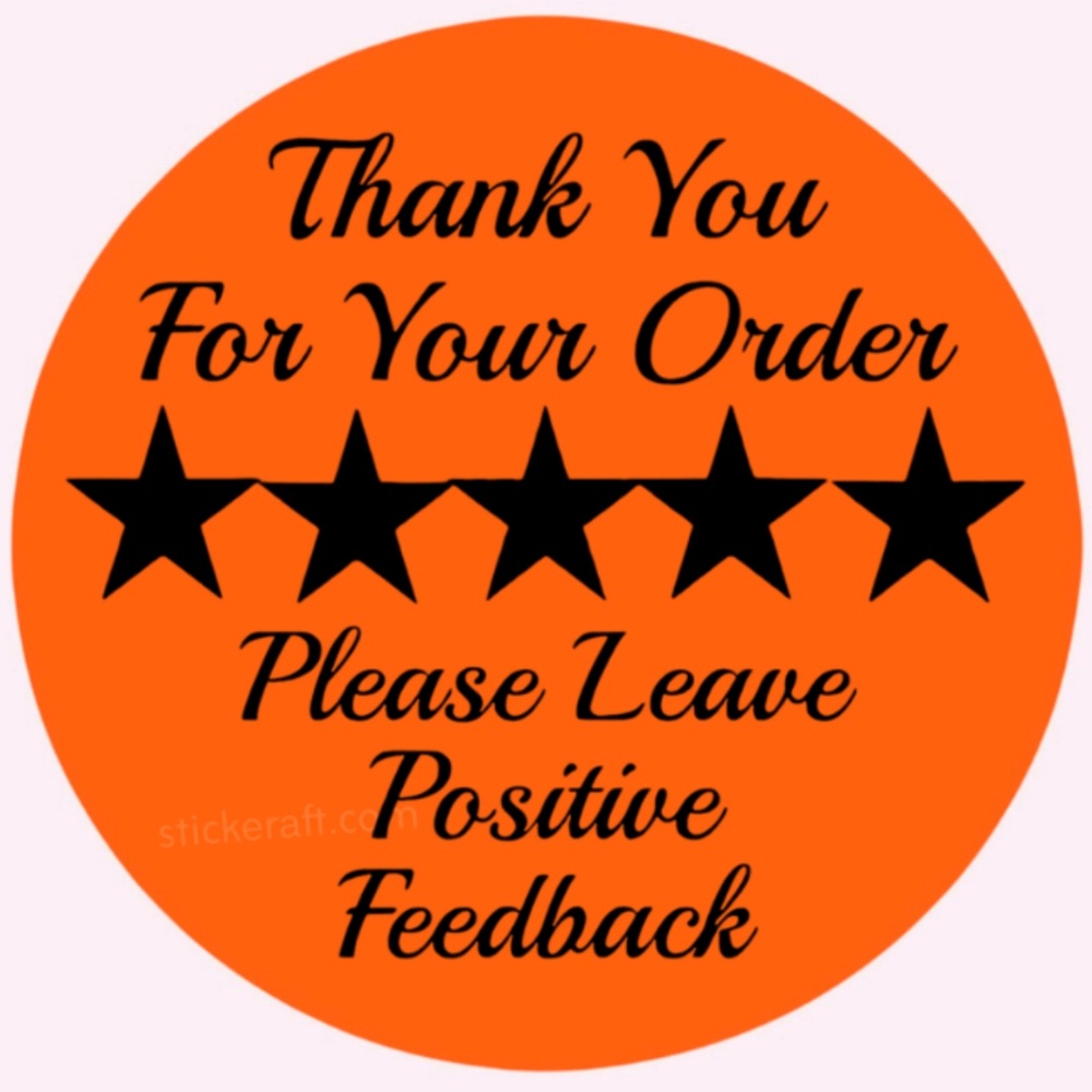 Thank You Stickers Positive Feedback Labels 5 Star Review Packaging - Picture 10 of 15